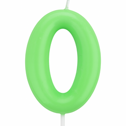 Svíčka číslo "0" - zelená