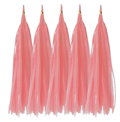 Ocas pro balónky Pink Dark, střapec (5ks)