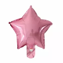 Fóliový hvězdný růžový balónek 25 cm. (10 ks,)
