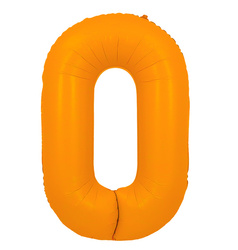 Fóliový balónek číslo "0" oranžový neon (100 cm).)