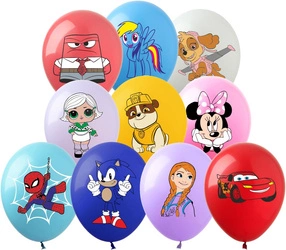 Printed rubber balloons Fairytale MIX (10 pcs.)