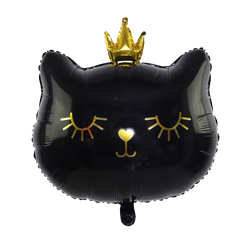 Foil Balloon Black Cat with Crown (49cm*56cm)