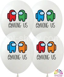 Balony gumowe z nadrukiem Among US (10 szt.)