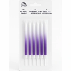 Birthday candles purple gradient 6 pcs.