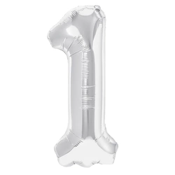 Foil Balloon Number "1" Silver (100cm.)
