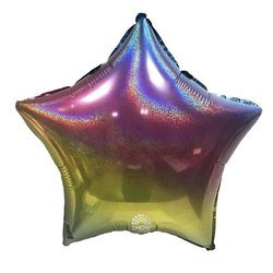 Райдужна блискуча фольга Зірка18" (45см).)