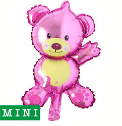 Mini medvídek fóliový balónek růžový