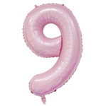 Fóliový balónek číslo "9" světle růžový (100 cm).)
