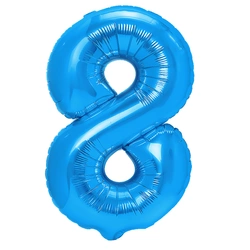 Foil Balloon Number "8" Blue (100cm.)