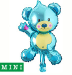 Mini medvídek fóliový balónek modrý