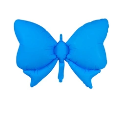 Blue foil balloon in the shape of a bow