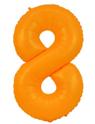 Balon Foliowy Cyferka "8" Pomarańczowy Neon (100cm.)