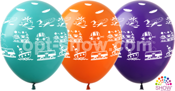 Printed rubber balloons Transport (10 pcs.)
