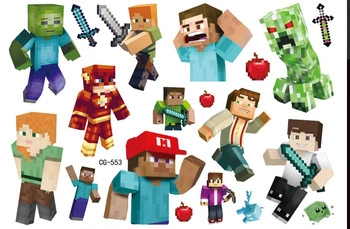 Tattoos for Kids Game, Minecraft, Pixels (1 pc)