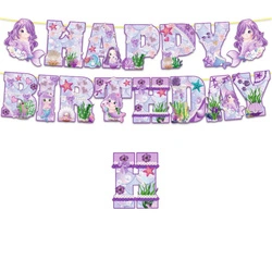 Happy Birthday Mermaid garland - birthday decoration underwater world