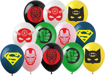 Gumové balónky s potiskem Avengers Masks (12 ks).)