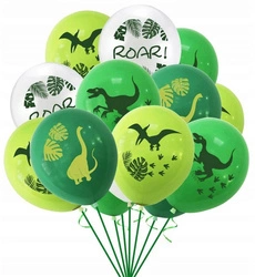 Printed rubber balloons Dinosaurs (8 pcs.)