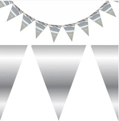 Papírová trojúhelníková girlanda Silver (1 balení).)