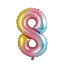 Фольгована кулька номер "8" веселка (100 см.)