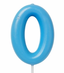 Candle Numeral "0" - Blue