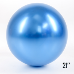 Obří balón 21" CHROME, modrý (1 ks).)