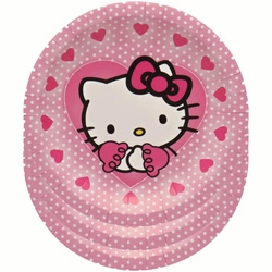 Hello Kitty paper plates - pink, 10 pcs.