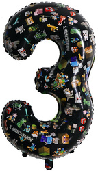 Foil Balloon Number "7" Spider Red/Blue (100cm.)