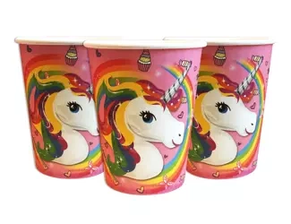 Papírové kelímky Unicorn (10 ks).)