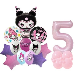 Set of 5 Kuromi Foil and Rubber Printed Balloons