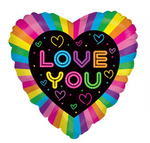 Fóliový balónek Srdce Love You 18" (45cm).)