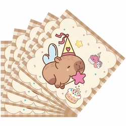 Paper napkins with capybara - Happy Birthday - 20 pcs.
