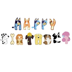 Blue Dog Paper Garland - birthday decoration for dog lovers