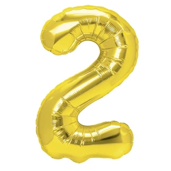 Balon Foliowy Cyferka "2" Złota ( 100cm.)