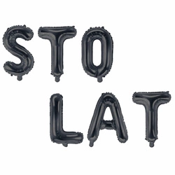 Foil balloons Black lettering STO LAT (40 cm.)