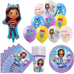 Zestaw Urodzinowy „Domek Gabi / Gabby’s Dollhouse” – Balony, Talerzyki, Kubeczki, Serwetki (51 elementów)