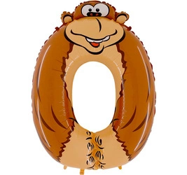 Balon Cyferka "0" Małpka (100cm)