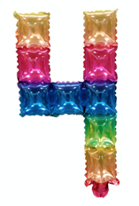 POP IT 4 Duhové fóliové číslo (40 cm)