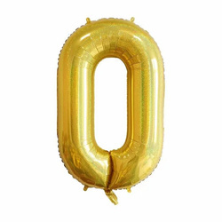 Фольгована повітряна кулька номер "0" Золота парча( 100см).)