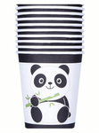 Papírové kelímky s pandou - 10 kusů
