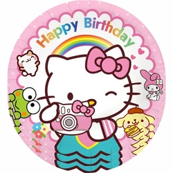 Paper plates Hello Kitty birthday decorations 10 pcs.