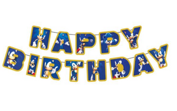 Papírová girlanda Happy Birthday Sonic (1 ks)
