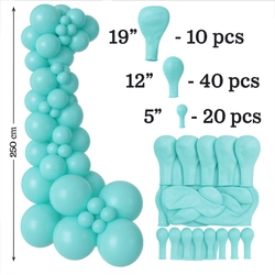 Set of Decorative Balloons - Color Azure(064), 70 pcs. (19", 12", 5")