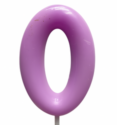 Svíčka-obrázek "0" Bílá