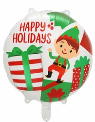 Balon foliowy „Merry Christmas” zielono-czerwony – 18 cali (45 cm)