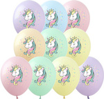 Balony gumowe z nadrukiem Jednorożec (10 szt.)