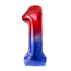 Fóliový balónek s číslem "1" Spider Red/Blue (100cm).)