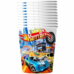 Happy Birthday racing paper cups - 10 pcs.