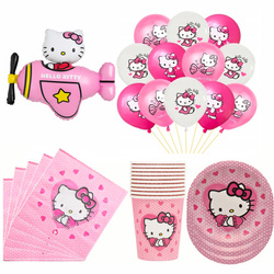 Zestaw Urodzinowy „Hello Kitty” – Balony, Talerzyki, Kubeczki, Serwetki (53 elementy)
