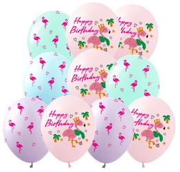 Happy Birthday printed rubber balloons (10 pcs.)
