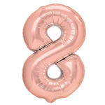 Fóliový balónek číslo "8" růžovo-zlatý (100 cm).)
